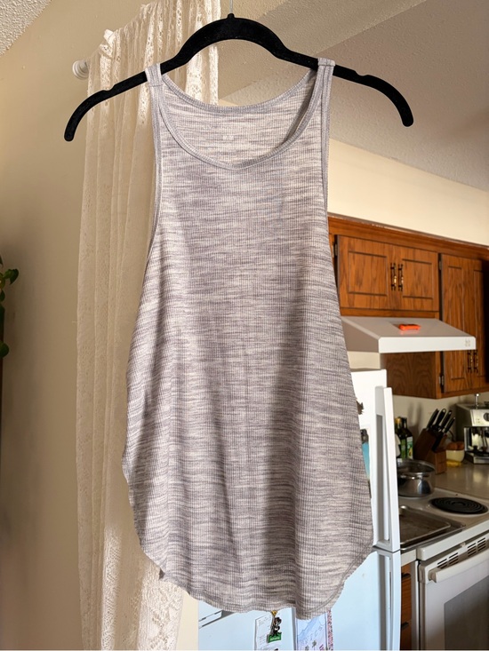 Live love dream Tops - Light Gray Ribbed Tank Top
